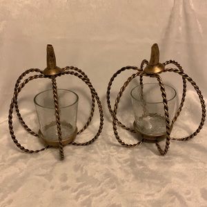 Metal Pumpkin Candle Holder